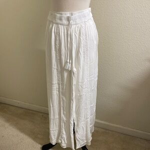 Boho Beach Vibes White Gauze Pants